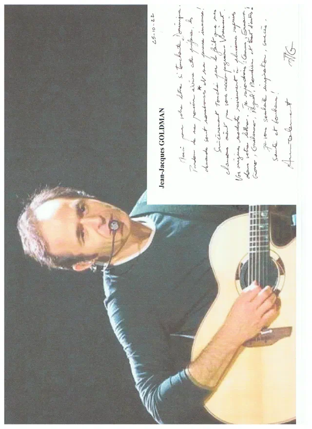 Illustration : Quand un certain Jean-Jacques Goldman vous envoie un petit mot d’encouragement…